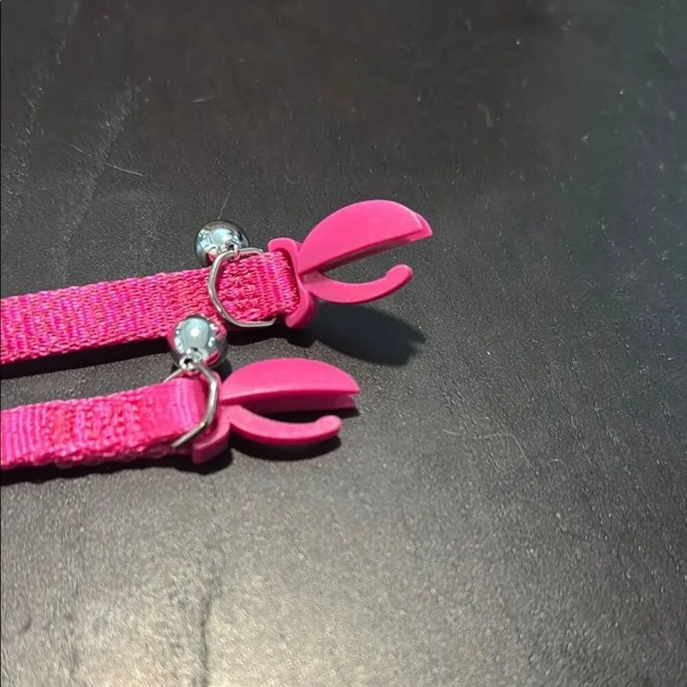 Pink Adjustable Pet Collars with Safety Bells